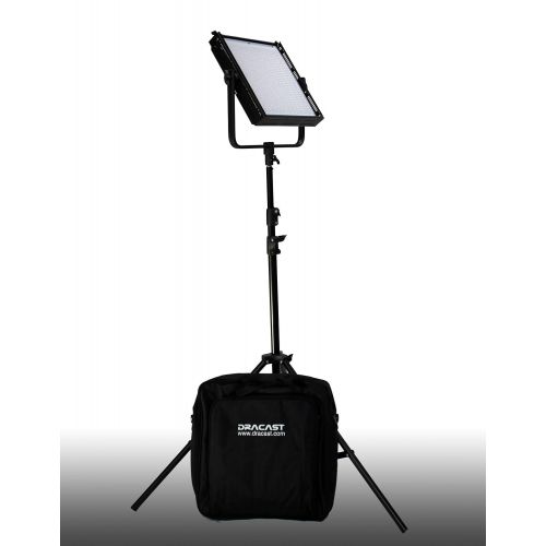  Dracast DR-LK-1x500-2x1000-TSG Pro 2 X LED1000 and 1 LED500 Kit, Tungsten Spot with Gold Mount Battery Plates (Black)