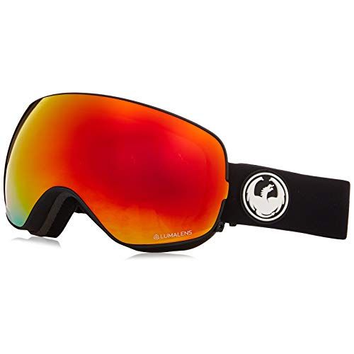  Dragon Alliance X2S Black Snow Goggles for Men/Women, Red Ion