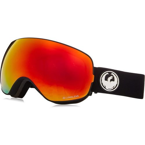  Dragon Alliance X2S Black Snow Goggles for Men/Women, Red Ion