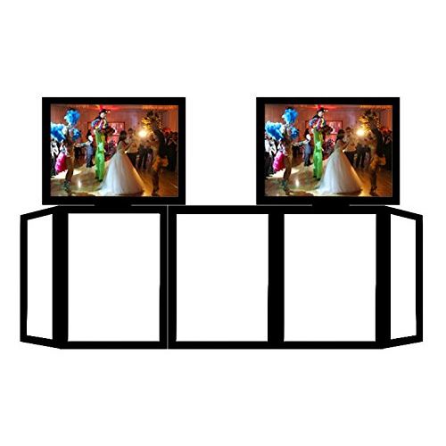  DJ Facade  DJ Booth by Dragon Frontboards: Naga 7 Panel Set  Black Frame