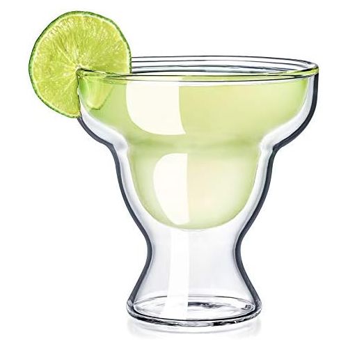  [아마존베스트]Dragon Glassware Margarita Glasses, Stemless Insulating Double Walled Bar Glasses, 12-Ounce, Set of 2