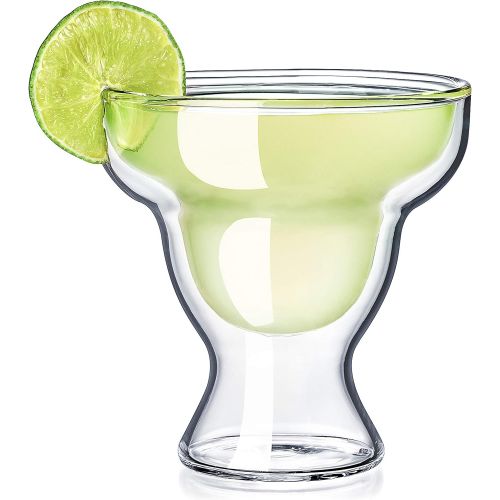  [아마존베스트]Dragon Glassware Margarita Glasses, Stemless Insulating Double Walled Bar Glasses, 12-Ounce, Set of 2