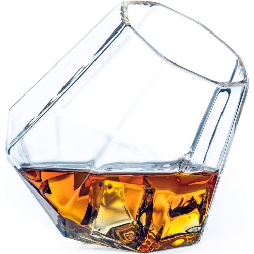  [아마존베스트]Dragon Glassware Diamond Whiskey Glasses, 10-Ounce, Set of 2