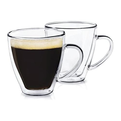  [아마존베스트]Dragon Glassware Espresso Cups, Insulating Double Walled Glass, 4-Ounce, Set of 2