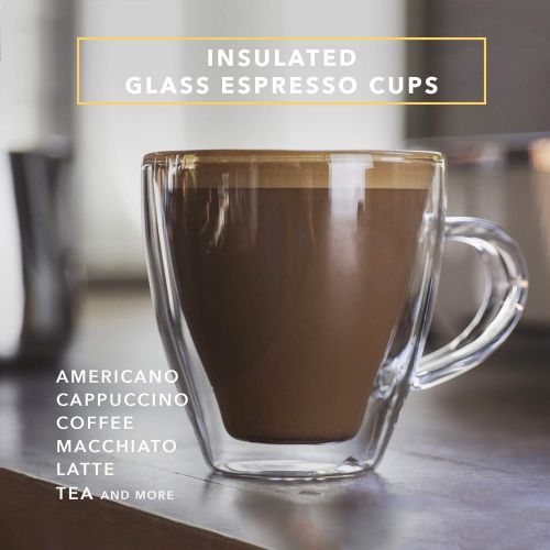  [아마존베스트]Dragon Glassware Espresso Cups, Insulating Double Walled Glass, 4-Ounce, Set of 2