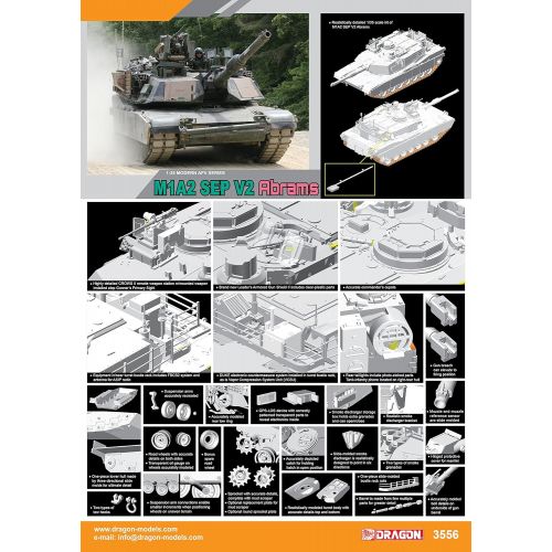  Dragon Models USA Dragon Models 135 M1A2 SEP V2 (System Enhanced Program) Vehicle Model Building Kit