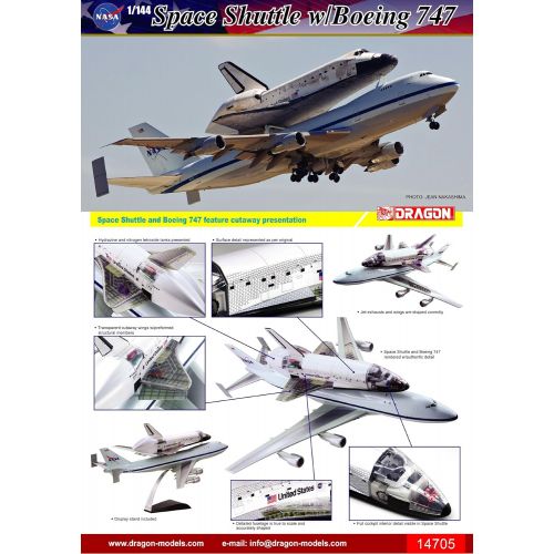 Dragon Models USA Dragon Models NASA Space Shuttle Discovery with 747-100 SCA (1144 Scale)