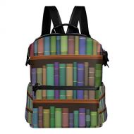 Dragon Sword Library Shelves With Old Books School Backpack College Bags Daypack Bookbags for Teen Boys Girls