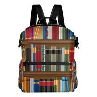 Dragon Sword Library Shelves With Old Books School Backpack College Bags Daypack Bookbags for Teen Boys Girls