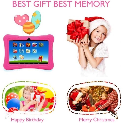  [아마존 핫딜]  [아마존핫딜]Dragon Touch Y88X Plus Tablet for Kids 16 GB 2019 Edition, 7 inch HD IPS Display WiFi Android Tablet, Kidoz Pre-Installed with All-New Disney Content - Pink