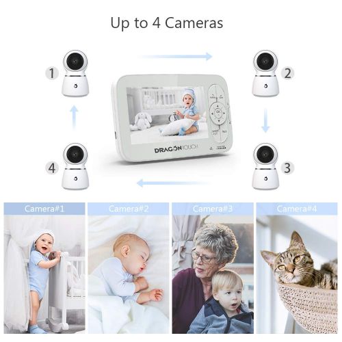  [아마존핫딜][아마존 핫딜] Baby Monitor, Dragon Touch Babycare 5 Inch 720P HD Video Baby Monitor with Remote Pan-Tilt-Zoom, Infrared Night Vision, 2-Way Audio, 5 Lullabies, and Temperature Monitoring Capabil