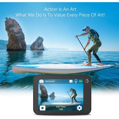  [아마존 핫딜] Dragon Touch Vista 5 Action Camera Native 4K 20MP Ultra HD Touch Screen EIS 4X Zoom Remote Control WiFi Waterproof Camera Support External Mic 2x 1350mAh Batteries and Mounting Acc