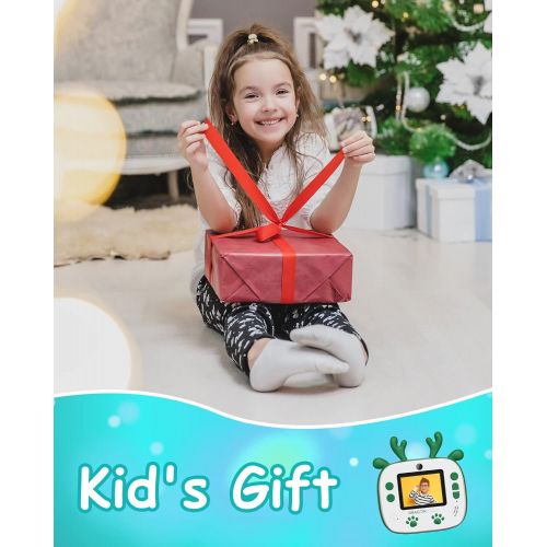  Dragon Touch Instant Print Kids Camera, InstantFun2 Digital Camera with Dual Camera Lens, Print Paper, Cartoon Sticker, Color Pens and Camera Bag for Girls and Boys(Christmas Green