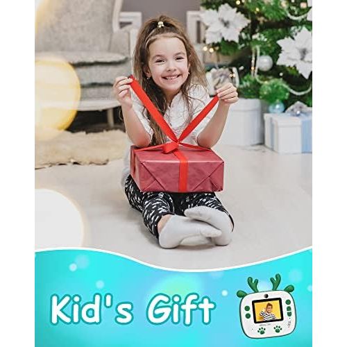  Dragon Touch Instant Print Kids Camera, InstantFun2 Digital Camera with Dual Camera Lens, Print Paper, Cartoon Sticker, Color Pens and Camera Bag for Girls and Boys(Christmas Green