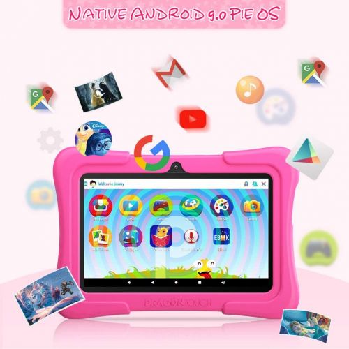  [아마존베스트]Dragon Touch Y88X Pro 7 inch Kids Tablets, 2GB RAM 16GB ROM, Android 9.0 Tablet, Kidoz Pre Installed with Disney Contents (More Than $80 Value), Pink