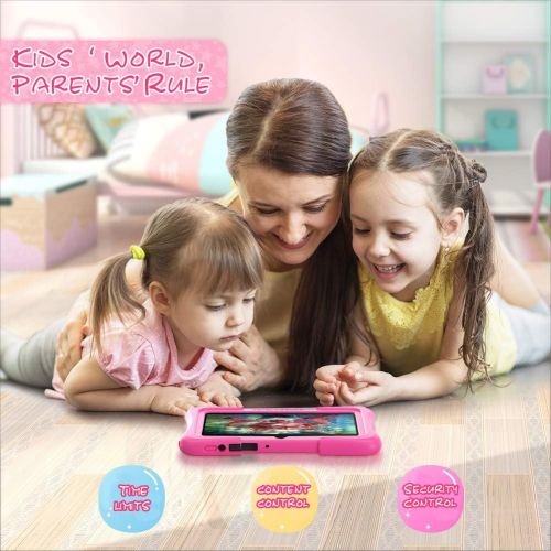  [아마존베스트]Dragon Touch Y88X Pro 7 inch Kids Tablets, 2GB RAM 16GB ROM, Android 9.0 Tablet, Kidoz Pre Installed with Disney Contents (More Than $80 Value), Pink