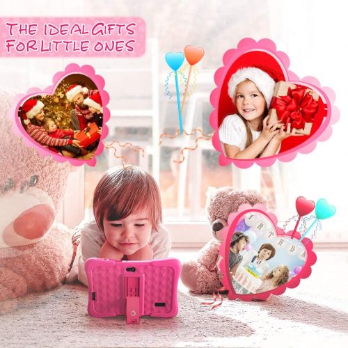  [아마존베스트]Dragon Touch Y88X Pro 7 inch Kids Tablets, 2GB RAM 16GB ROM, Android 9.0 Tablet, Kidoz Pre Installed with Disney Contents (More Than $80 Value), Pink