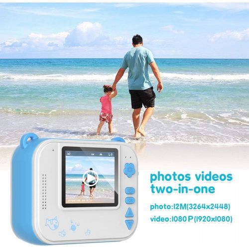  [아마존베스트]Dragon Touch InstantFun Instant Print Camera for Kids, Zero Ink Toy Camera with PrintPaper, CartoonSticker, ColorPencils, Portable Digital Creative Print Camera for Boys and Gir