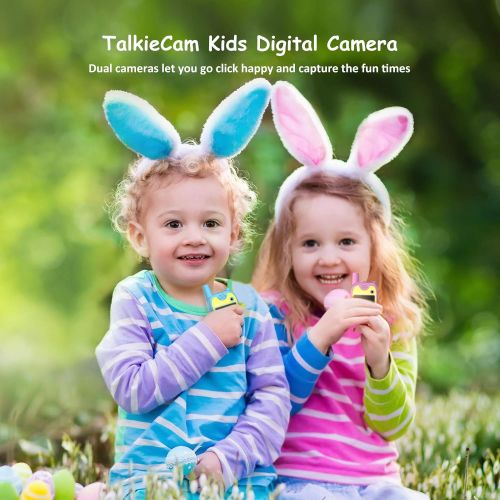  [아마존베스트]Dragon Touch Walkie Talkies Kids Camera, TalkieCam Multifunctional 1080P Digital Video Camera Toy with Built-in Games, Backlit LCD, Flashlight for 3-12 Year Old Boys Girls (Blue &