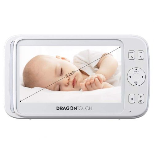  5” Wireless Digital Video Baby Monitor - Dragon Touch Baby Camera, Pan & Tilt, Auto-Motion Tracking, Two-Way Audio, Lullabies, Night Vision and Temperature Monitoring Capability