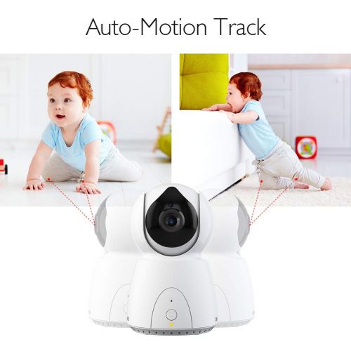  5” Wireless Digital Video Baby Monitor - Dragon Touch Baby Camera, Pan & Tilt, Auto-Motion Tracking, Two-Way Audio, Lullabies, Night Vision and Temperature Monitoring Capability