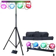 DragonX RGB LED Light Bar  Par Can Wash Light Led DJ Lights Package  Set to Sound: Stage Lighting Kit Party Lights for DJ Lighting, Uplighting, Wedding Lights, Event Lights, Stag