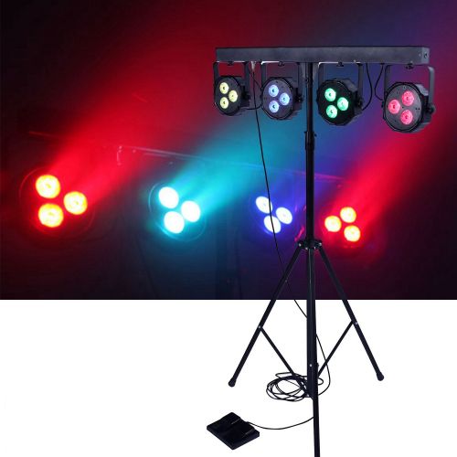  DragonX RGB LED Light Bar  Par Can Wash Light Led DJ Lights Package  Set to Sound: Stage Lighting Kit Party Lights for DJ Lighting, Uplighting, Wedding Lights, Event Lights, Stag