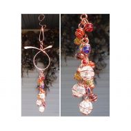 DragonflyDreams1 Rainbow Wind Chimes - Handmade Copper & Glass Art - Garden and Home Sculpture - Outdoor or Indoor Decor - Gift