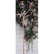 DragonflyDreams1 Garden Stakes - Butterfly or Dragonfly - Copper Garden Home Decor - Metal Art Outdoor Black -