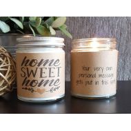 DragonflyFarmsCo Soy Candle, Home Sweet Home Candle Gift, New Home Gift, Hostess Gift, Personalized Candle, New Homeowner Gift, Housewarming Present