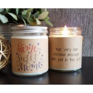 /DragonflyFarmsCo Soy Candle, Home Sweet Home Candle Gift, New Home Gift, Hostess Gift, Personalized Candle, New Homeowner Gift, Housewarming Present