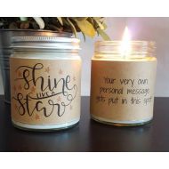DragonflyFarmsCo Shine Like A Star Candle Gift, Soy Candle Gift, Gift for Her, Personalized Candle Gift, 8 oz soy candle gifts, Motivational Gift