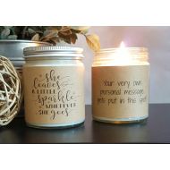 DragonflyFarmsCo She Leaves a Little Sparkle Wherever She Goes, Soy Candle, Candle Gift, Personalized Candle, scented candle, motivational gift, gift for her