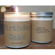 DragonflyFarmsCo Birthday Cake Soy Candle, personalized candle, Birthday Gift, Gifts for Her, Spa candle, relaxing candle, 8 oz soy candle gifts
