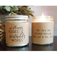 DragonflyFarmsCo Birthday Candle, Hugs Kisses & Birthday Wishes Soy Candle, Scented Soy Candle, Birthday Gift, Personalized Candle, Soy Candle Handmade