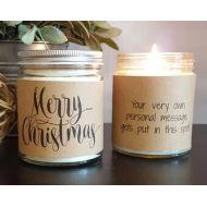DragonflyFarmsCo Merry Christmas, Scented Soy Candle, Soy Candle Gift, Personalized Candle, Holiday Candle, Christmas Candle, Candle Favor