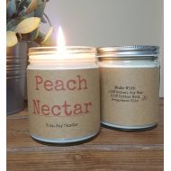 /DragonflyFarmsCo Peach Nectar Soy Candle, personalized candle, Summer Candle, Gifts for Her, Spa candle, relaxing candle, 8 oz soy candle gifts