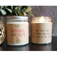 DragonflyFarmsCo Warm Wishes, Scented Soy Candle, Soy Candle Gift, Personalized Candle, Holiday Candle, Christmas Candle, Christmas Candle Gift, hostess gift