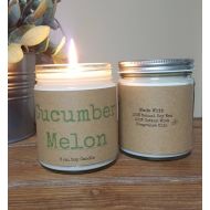 DragonflyFarmsCo Cucumber Melon Soy Candle, personalized candle, Summer Candle, Candle Gift, Gifts for Her, relaxing candle, 8 oz soy candle gifts