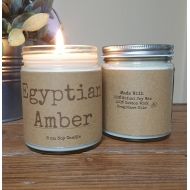 DragonflyFarmsCo Eyptian Amber Soy Candle, personalized candle, Holiday Candle, Gifts for Her, Spa candle, relaxing candle, 8 oz soy candle gifts