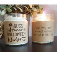 DragonflyFarmsCo Bugs Hisses and Halloween Wishes Scented Soy Candle, Soy Candle Gift, Halloween Candle, hostess gift, Personalized Candle, scented candle
