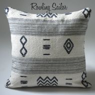 DrapeOrama Rowling & Dixon // Blue Mudcloth Pillow // Dark Blue Pillow // Decorative Blue Throw Pillows