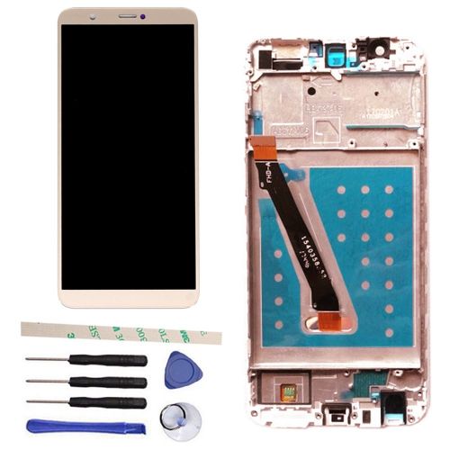  Draxlgon LCD Display Touch Screen Digitizer Assembly Replacement for Huawei P Smart FIG-LX3 FIG-LX2 FIG-LX1 FIG-L21 FIG-L22 FIG-LA1 5.65 (Gold with Frame)