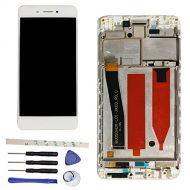 Draxlgon LCD Display Touch Screen Digitizer Assembly Replacement for Huawei P9 lite Smart DIG-L03 DIG-L22 DIG-L23 (White w/Frame)