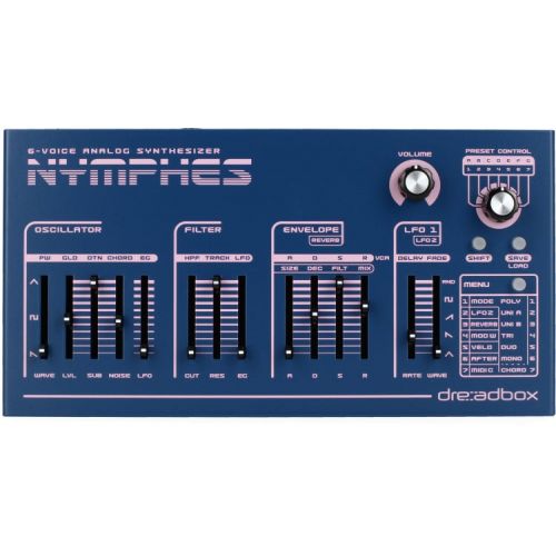  Dreadbox Nymphes 6-voice Desktop Analog Synthesizer with Decksaver Cover