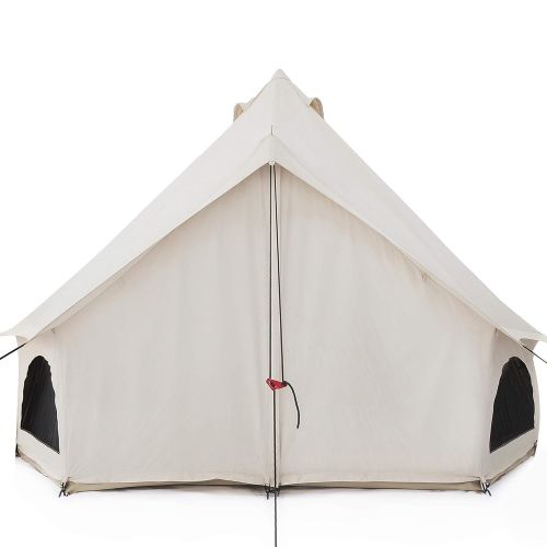  Dream White Duck Outdoors Premium Luxury Avalon Canvas Bell Tent with Stove Jack, Bug mesh for All Season Camping and Glamping