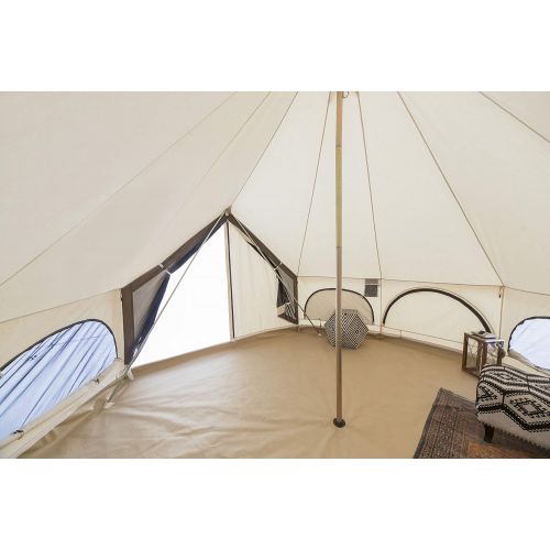  Dream White Duck Outdoors Premium Luxury Avalon Canvas Bell Tent with Stove Jack, Bug mesh for All Season Camping and Glamping