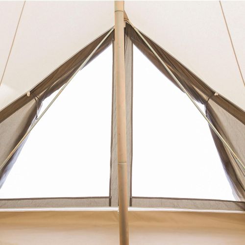  Dream White Duck Outdoors Premium Luxury Avalon Canvas Bell Tent with Stove Jack, Bug mesh for All Season Camping and Glamping