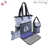 Dream Embroidery Premium Maternity Diaper Bag Set with Changing Pad | Durable Complete 4 Pieces Diaper Bag...