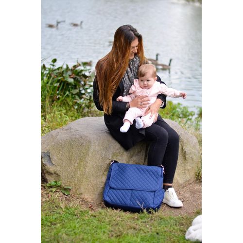  Dream Embroidery Premium Large Maternity Diaper Bag | Durable Stylish 3 Pcs Quilted Diaper Bag for Mom | Baby Tote...